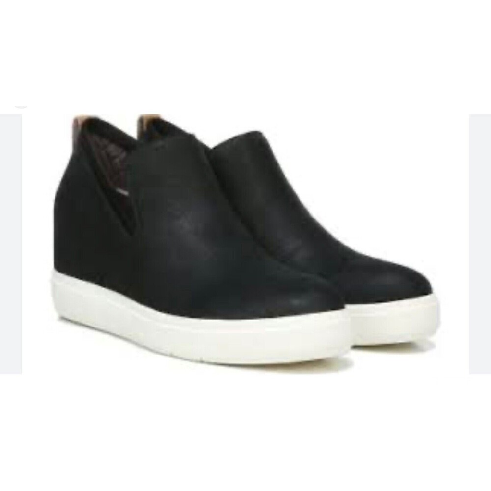 Dr. Scholl Platform Sneakers Sz. 9 Black Pull on Wedge Comfort Shoes